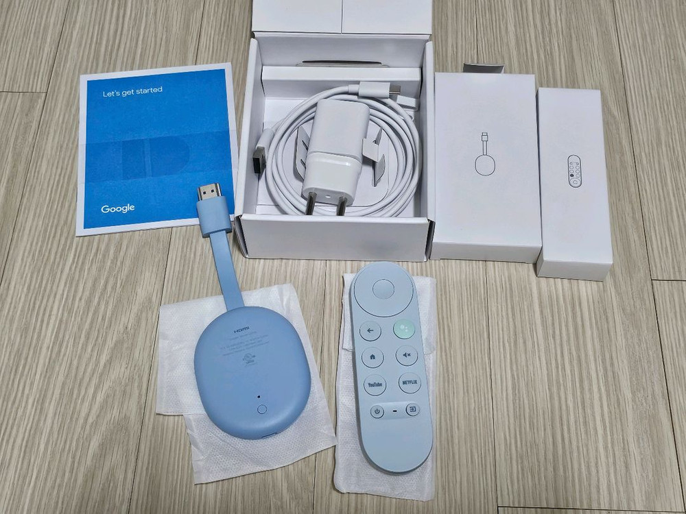 구글 크롬캐스트 4세대 4K 스카이블루 이미지