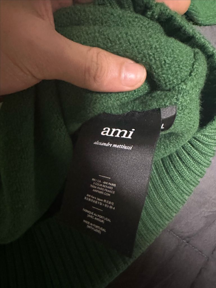 AMI 아미 / 인타르시아 폴라 니트 다크그린 / L 이미지