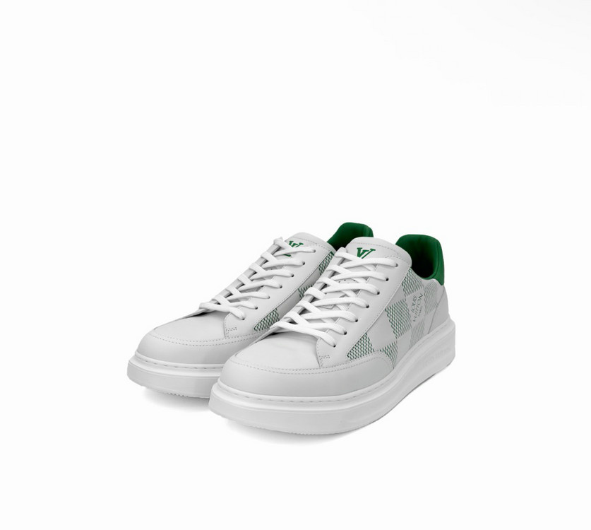 [9] 루이비통 남성 비버리 힐스 다미에 트레이너 스니커즈 화이트 그린 이미지