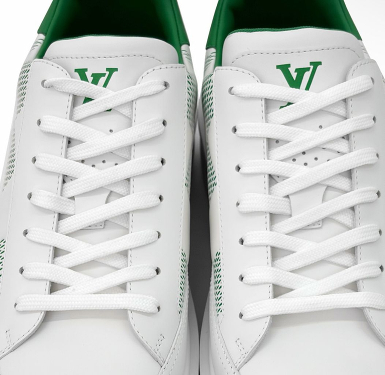 [9] 루이비통 남성 비버리 힐스 다미에 트레이너 스니커즈 화이트 그린 이미지