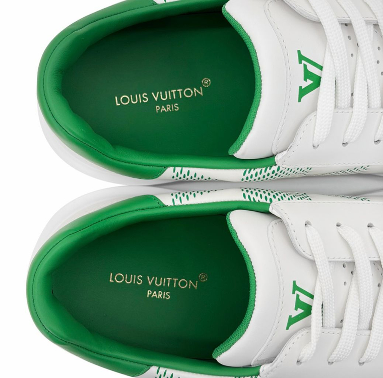 [9] 루이비통 남성 비버리 힐스 다미에 트레이너 스니커즈 화이트 그린 이미지
