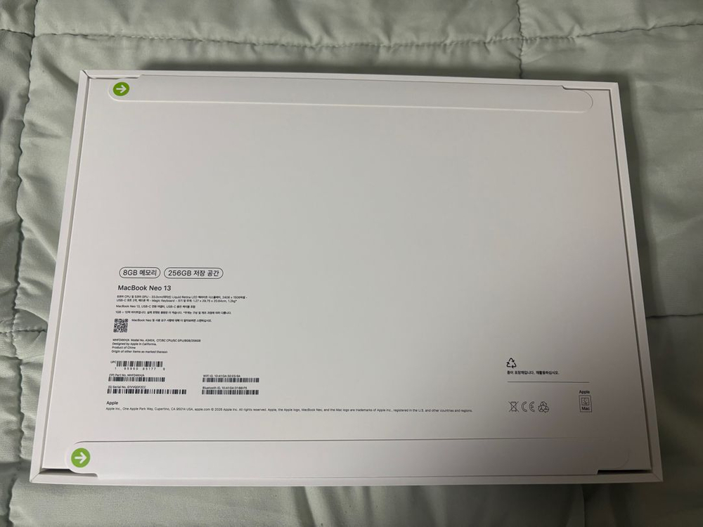 맥북네오 13인치 256GB 시트러스 미개봉 이미지