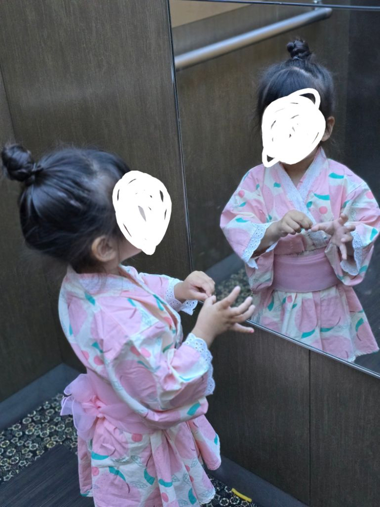 (100사이즈/1회착용)일본 여행당시 한번 입은 유카타 기모노 이미지