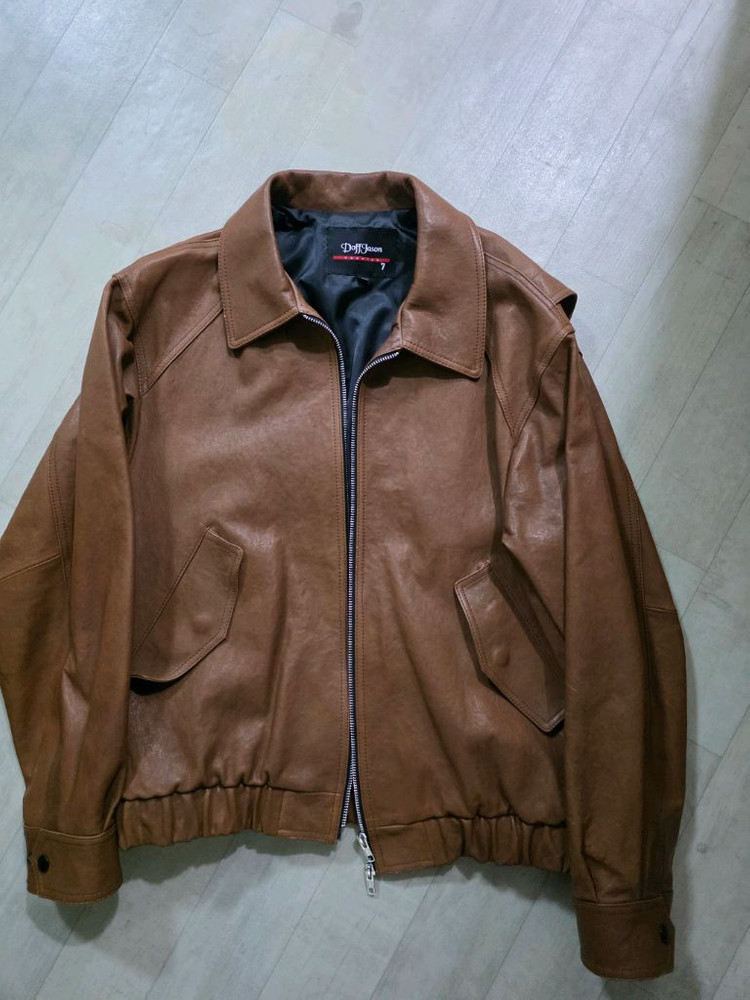 도프제이슨 오버핏 베지터블 램스킨 리얼 레더 자켓 xl 이미지