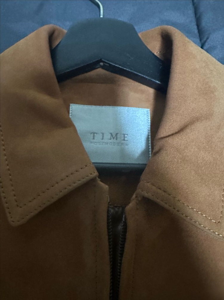 타임 옴므 / 새상품 스웨이드 가죽 레더자켓 브라운 / 100 이미지