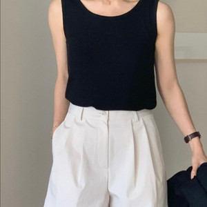 BR 브런치(도매택) 화이트 핀턱 반바지(도리팬츠) S 이미지