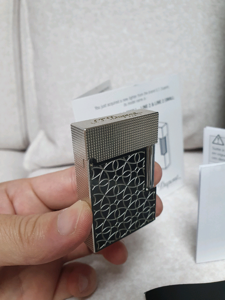 [풀세트] 듀퐁라이터 뉴 라인2 신형 ca18603 아라베스크 팔라듐 백금 쌍불 듀퐁 라이타 이미지