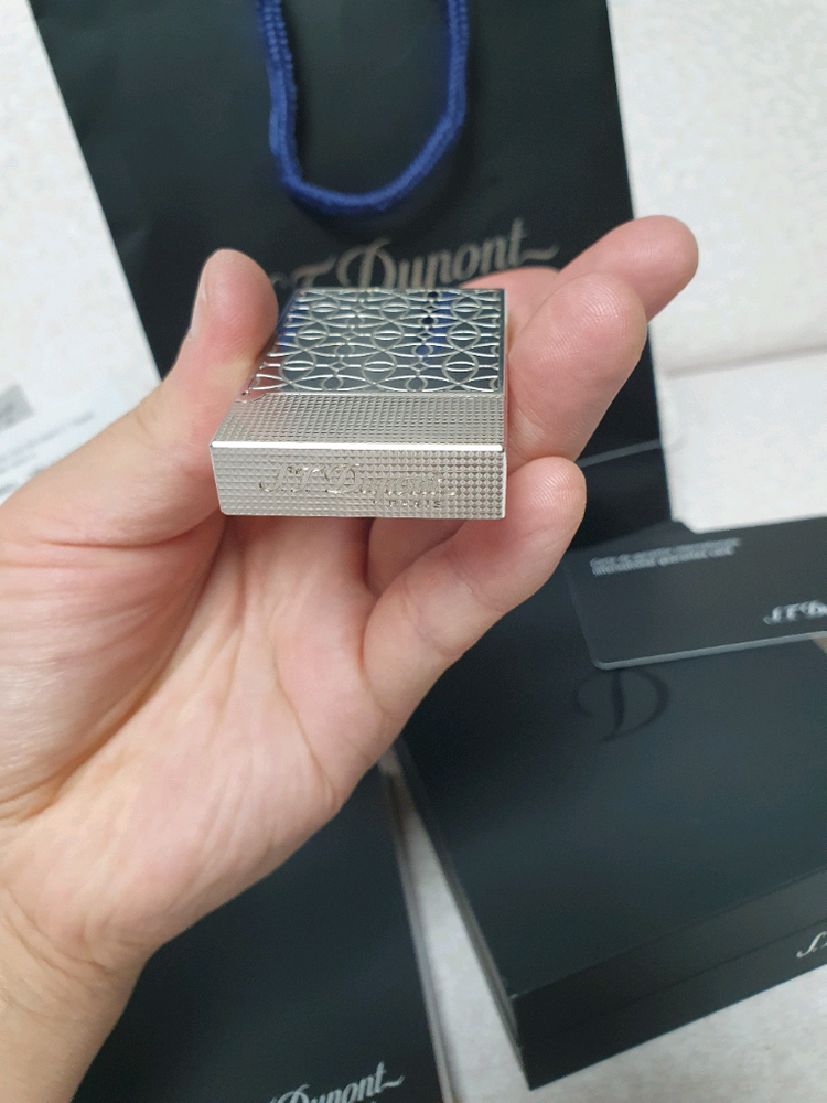 [풀세트] 듀퐁라이터 뉴 라인2 신형 ca18603 아라베스크 팔라듐 백금 쌍불 듀퐁 라이타 이미지