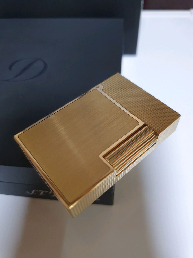 [새상품급,백화점판,풀세트] 듀퐁라이터 뉴 라인2 신형 ca18602PDD 옐로우골드 쌍불 듀퐁 라이타 이미지