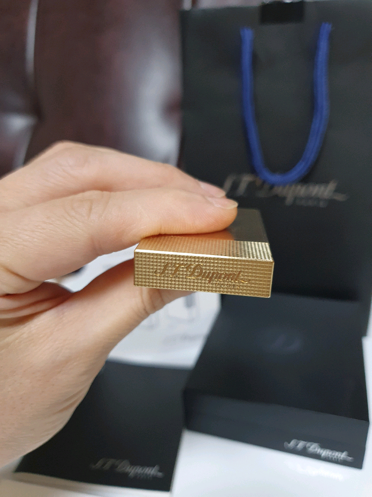 [새상품급,백화점판,풀세트] 듀퐁라이터 뉴 라인2 신형 ca18602PDD 옐로우골드 쌍불 듀퐁 라이타 이미지