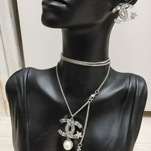 샤넬 CC 로고 스타 펜던트 목걸이 귀걸이 세트 이미지