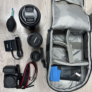 캐논 70D+탐론 70-200mm F2.8+50mm 단렌즈+18-135mm+가방 이미지