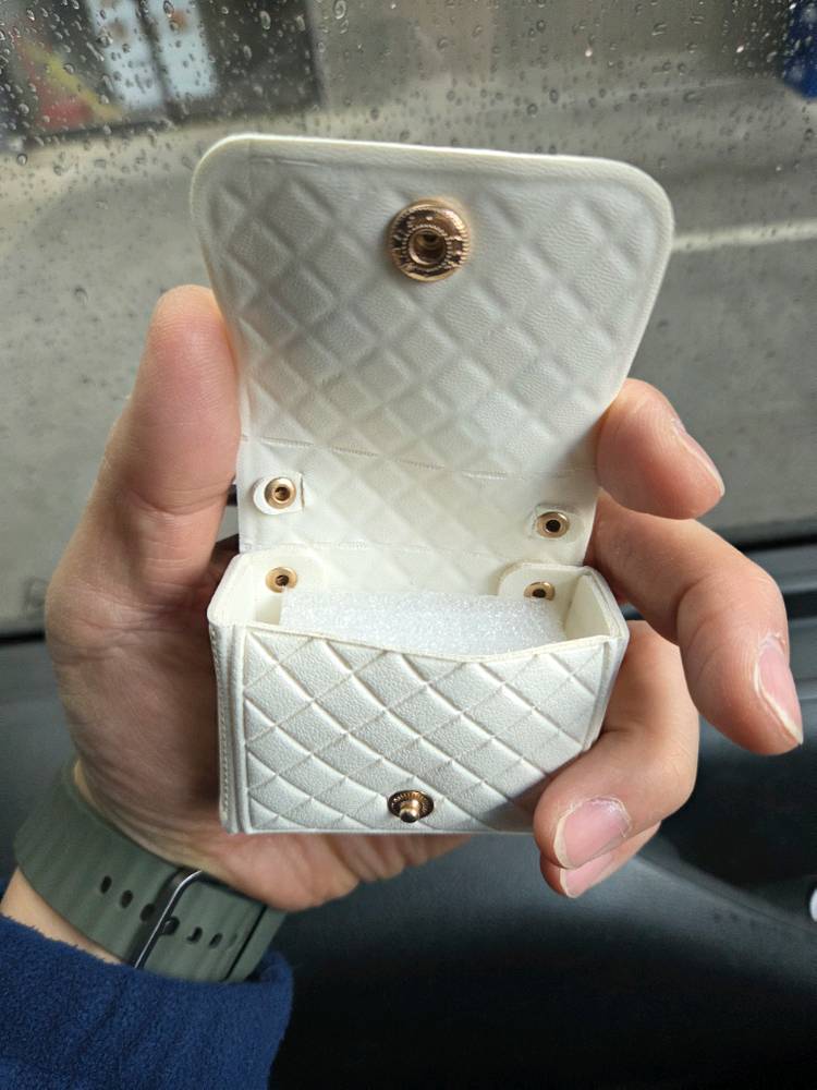 명품 스타일 미니 가방 키링,에어팟케이스 화이트 이미지