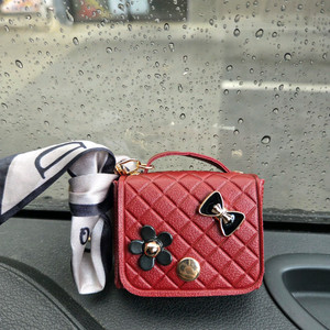 명품 스타일 미니 가방 키링,에어팟케이스 레드와인 이미지