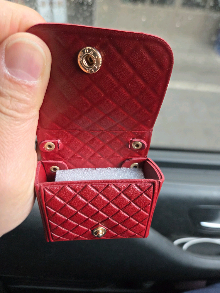 명품 스타일 미니 가방 키링,에어팟케이스 레드와인 이미지