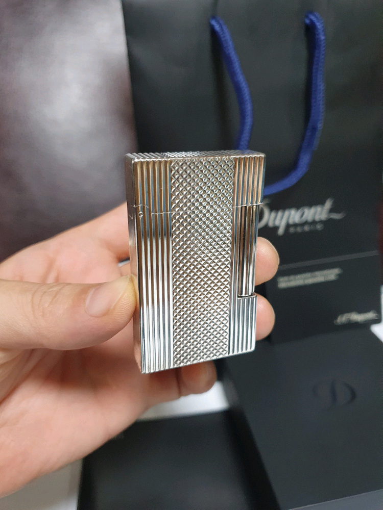 [새상품,풀세트] 듀퐁라이터 라인2 ca16930 은장 듀퐁 라이타 이미지