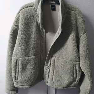 탑텐 뽀글이 자켓 85 카키 하이넥 플리스 쉐르파 간절기 숏점퍼 주니어 여성 55 이미지