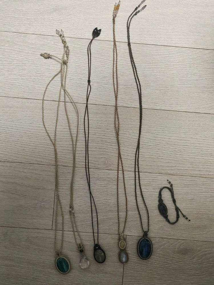 마크라메 목걸이 천연 유색석 목걸이 (상태최상) 이미지