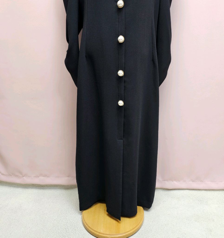 블랙 진주버튼 퍼프 롱원피스 예쁜 빅사이즈 이미지