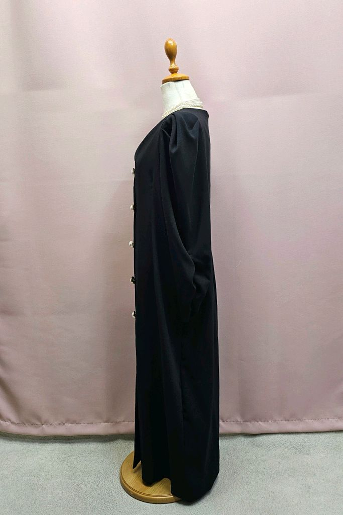 블랙 진주버튼 퍼프 롱원피스 예쁜 빅사이즈 이미지