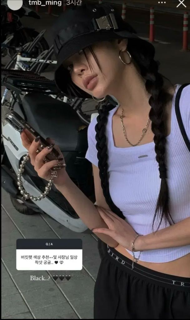 새상품)트리밍버드 메탈 버클 버킷햇 모자 블랙 이미지