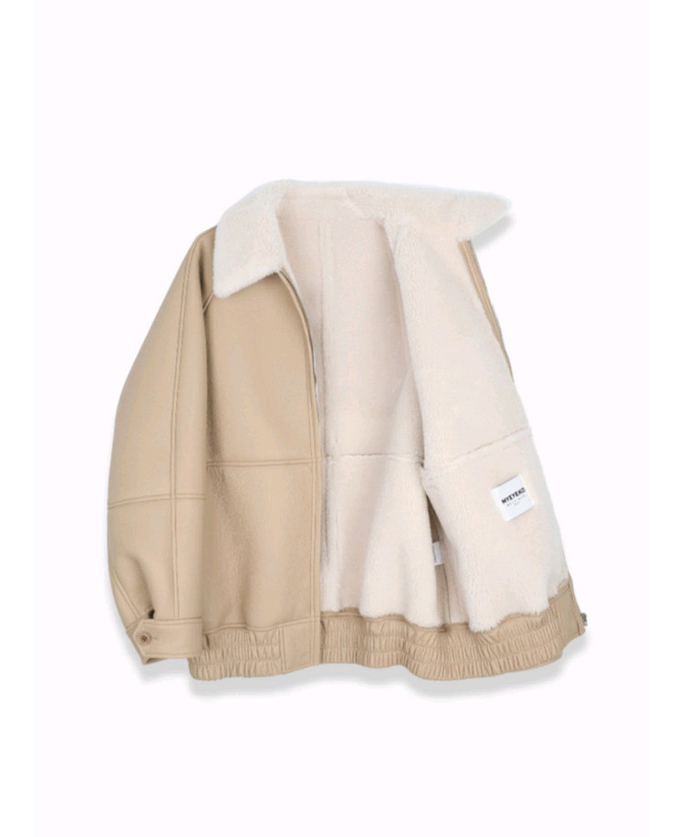 마이아이코 램스 울 보머 무스탕 자켓 베이지 판매합니다.미개봉 새상품! 이미지