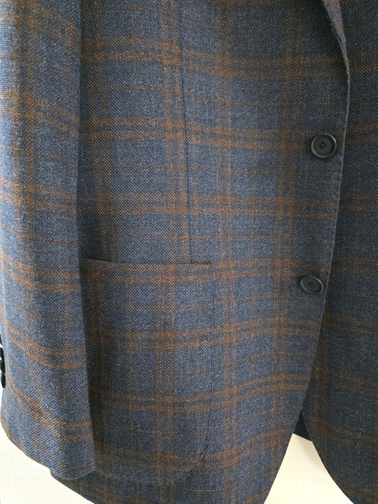 소버린 다크네이비x브라운 체크 홉색 스포츠코트 / (클래식마켓 맨온더분 수트서플라이 링자켓 랜덤워크) 이미지