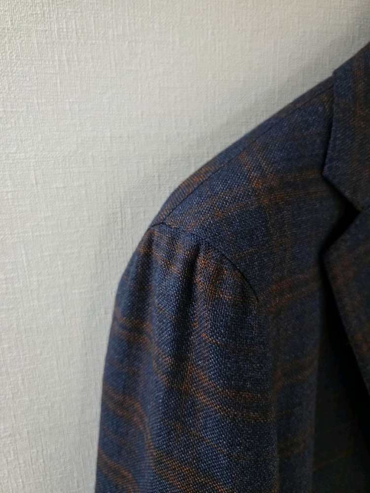 소버린 다크네이비x브라운 체크 홉색 스포츠코트 / (클래식마켓 맨온더분 수트서플라이 링자켓 랜덤워크) 이미지