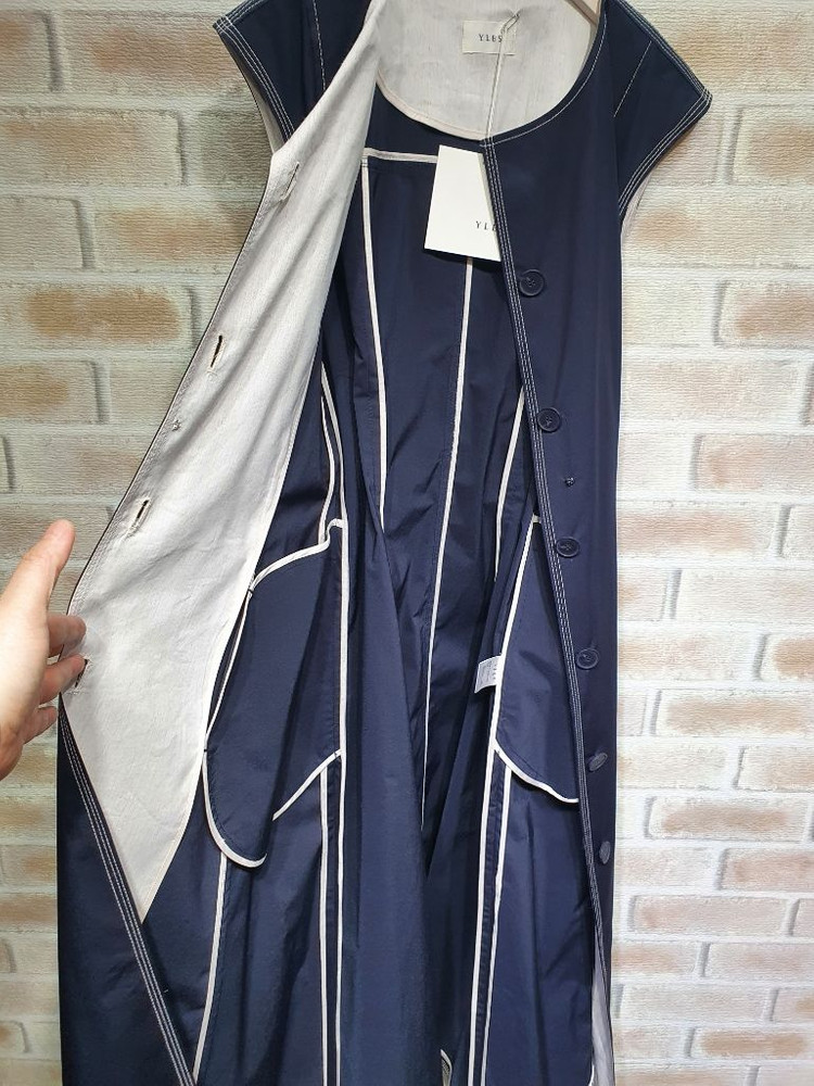 택부착 이레스 정품 스티치 배색 트렌치 원피스 66 이미지