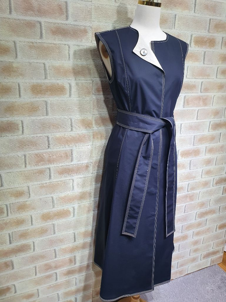 택부착 이레스 정품 스티치 배색 트렌치 원피스 66 이미지