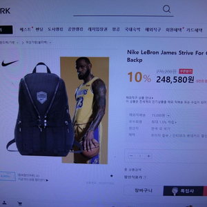 나이키 레브론 제임스 스트라이프 포 그레이티스 백팩 이미지