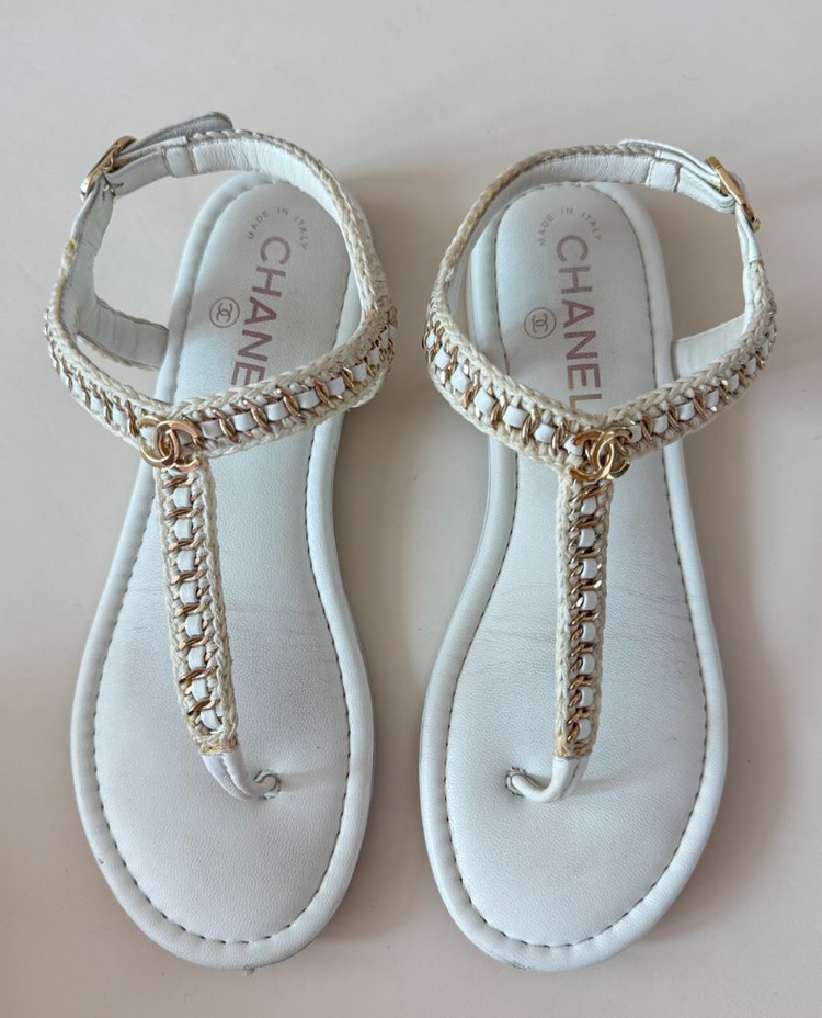 샤넬 CC로고 체인 T스트랩 샌들 이미지