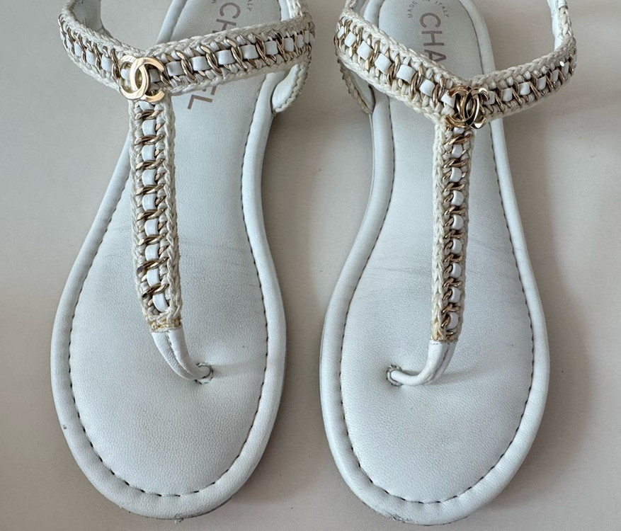 샤넬 CC로고 체인 T스트랩 샌들 이미지