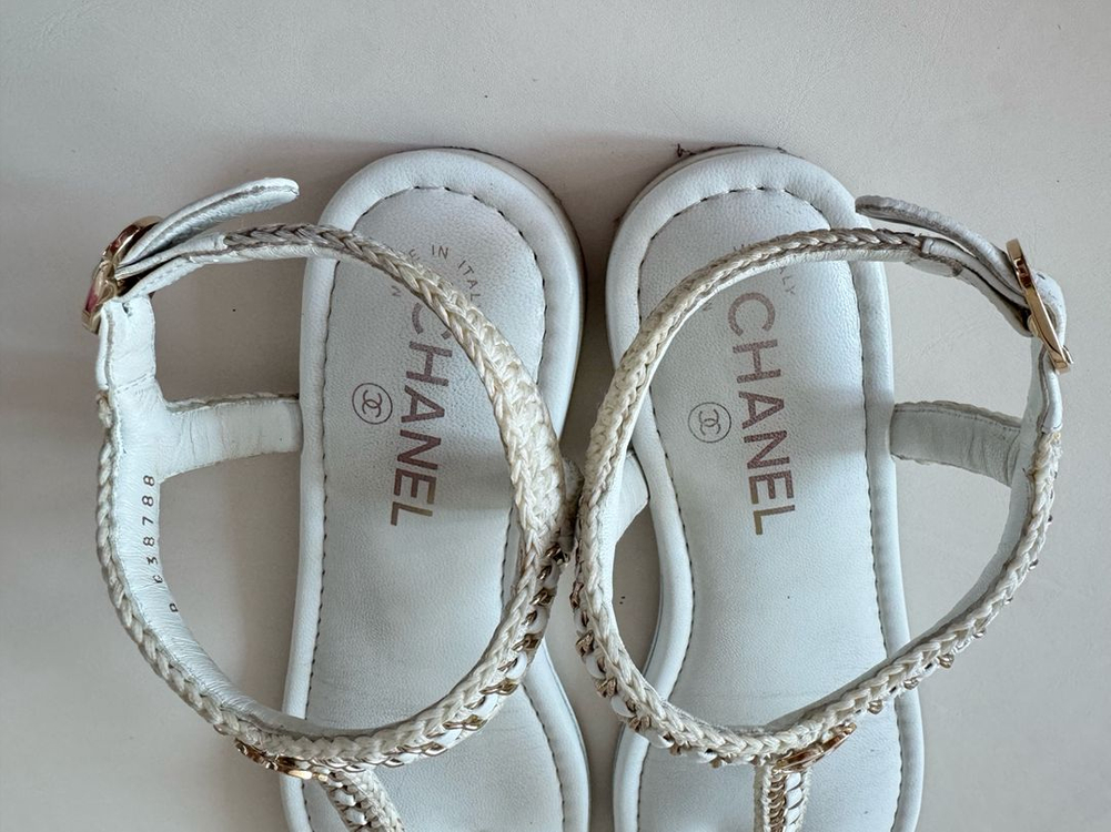 샤넬 CC로고 체인 T스트랩 샌들 이미지