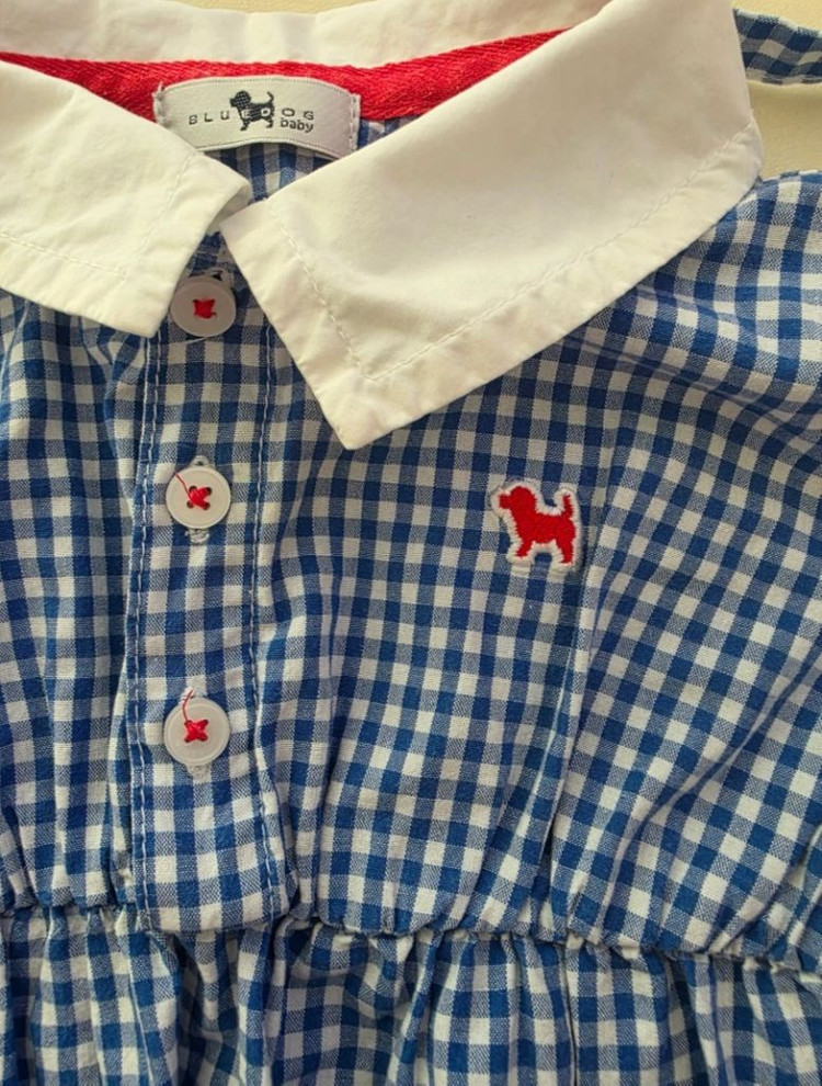 블루독 아기 롬퍼&모자 세트 12M 이미지