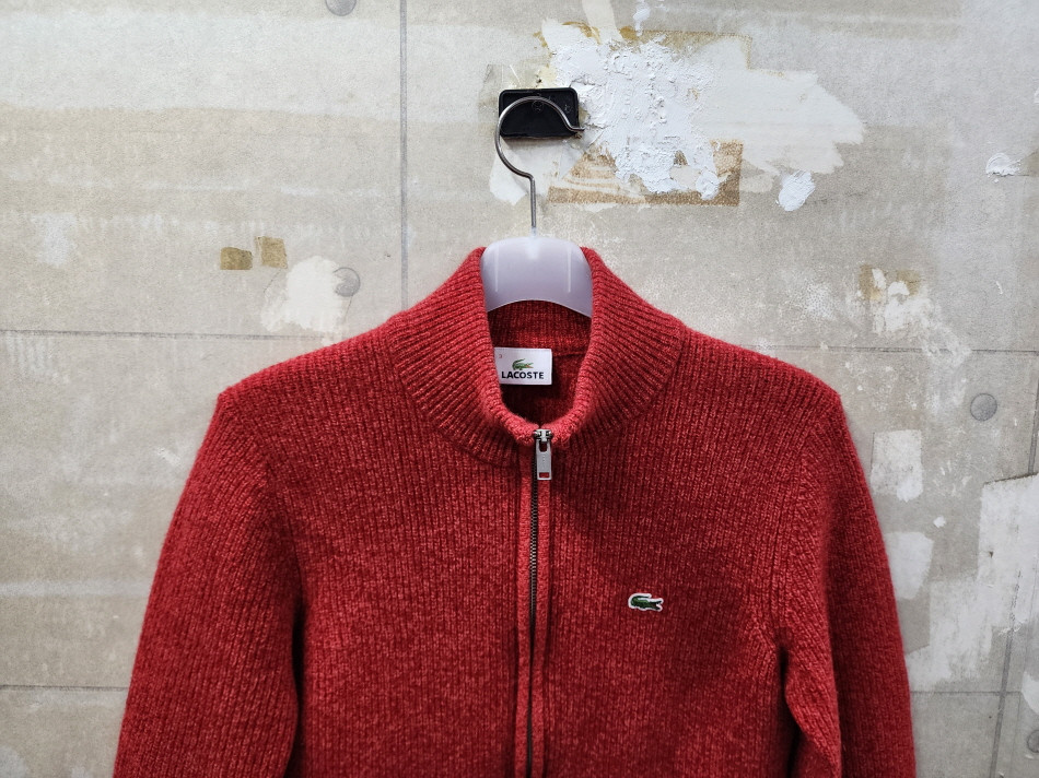 (95)라코스테 정품 남성 니트 집업 가디건/95size/상태우수 이미지