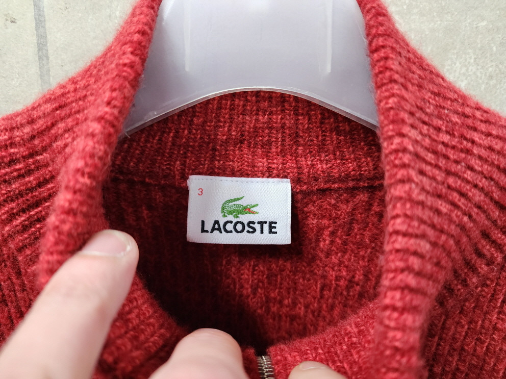 (95)라코스테 정품 남성 니트 집업 가디건/95size/상태우수 이미지
