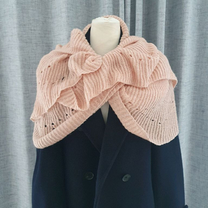 (상태좋음)핑크 니트 롱 목도리겸 숄, 머플러 이미지
