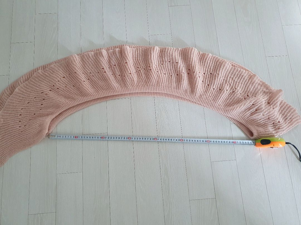 (상태좋음)핑크 니트 롱 목도리겸 숄, 머플러 이미지