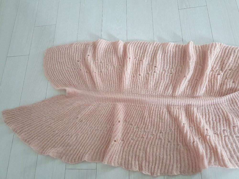 (상태좋음)핑크 니트 롱 목도리겸 숄, 머플러 이미지