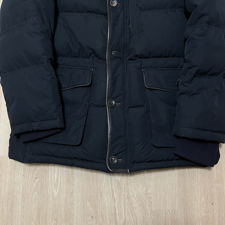 헤지스 남성 양가죽 배색 구스다운 패딩 점퍼 XL/105 이미지