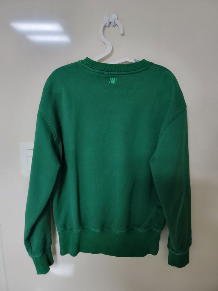 아미 헤비코튼 그린 맨투맨 S 95정사이즈 상태굿 이미지