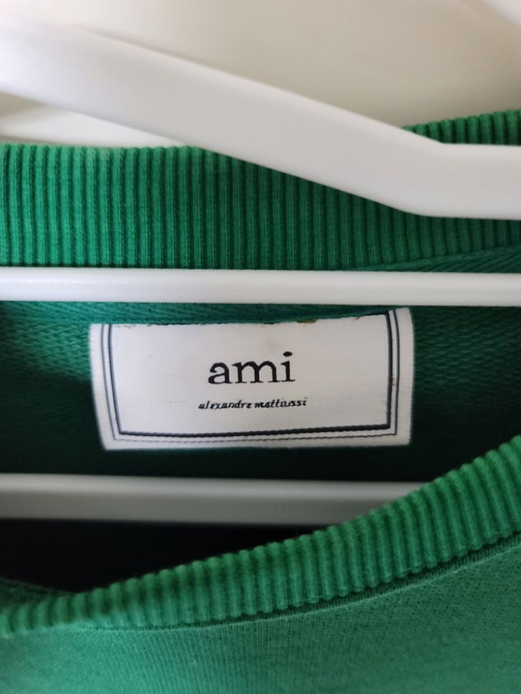 아미 헤비코튼 그린 맨투맨 S 95정사이즈 상태굿 이미지