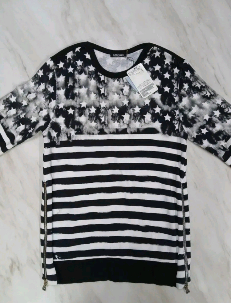 [정품 파격가] 발망 프린팅 지퍼형 맨투맨 긴팔티 S (95~100) 사이즈 아미리 디스쿼어드2 이미지