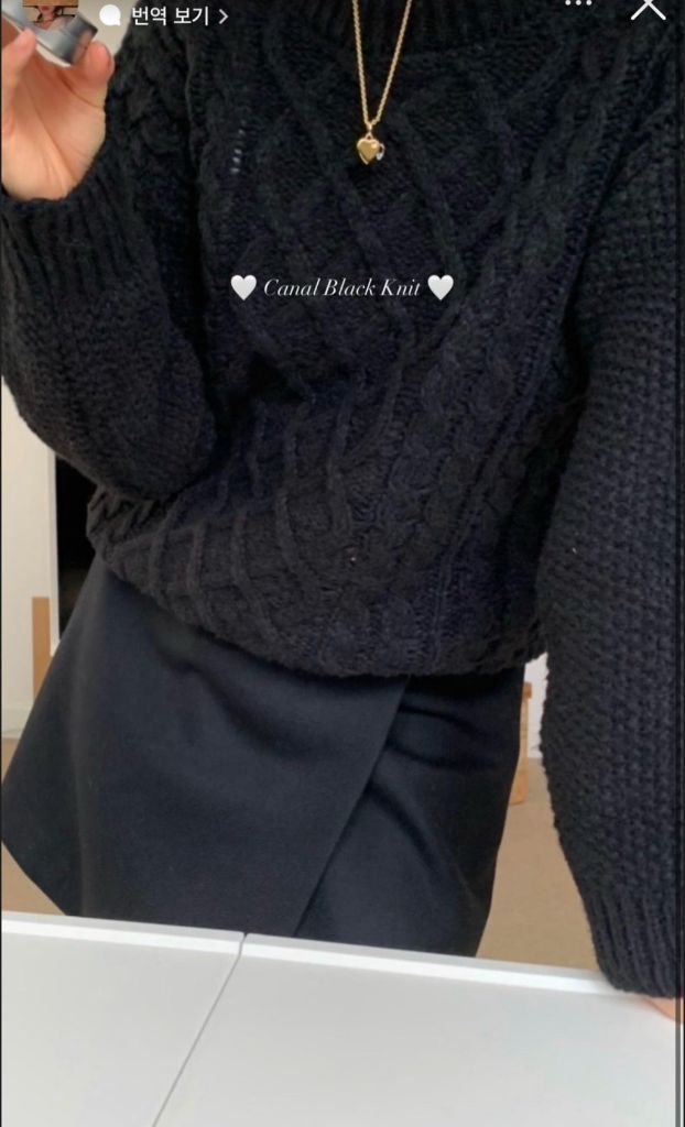 리본빛 모네마켓 블랙 카날 니트 이미지
