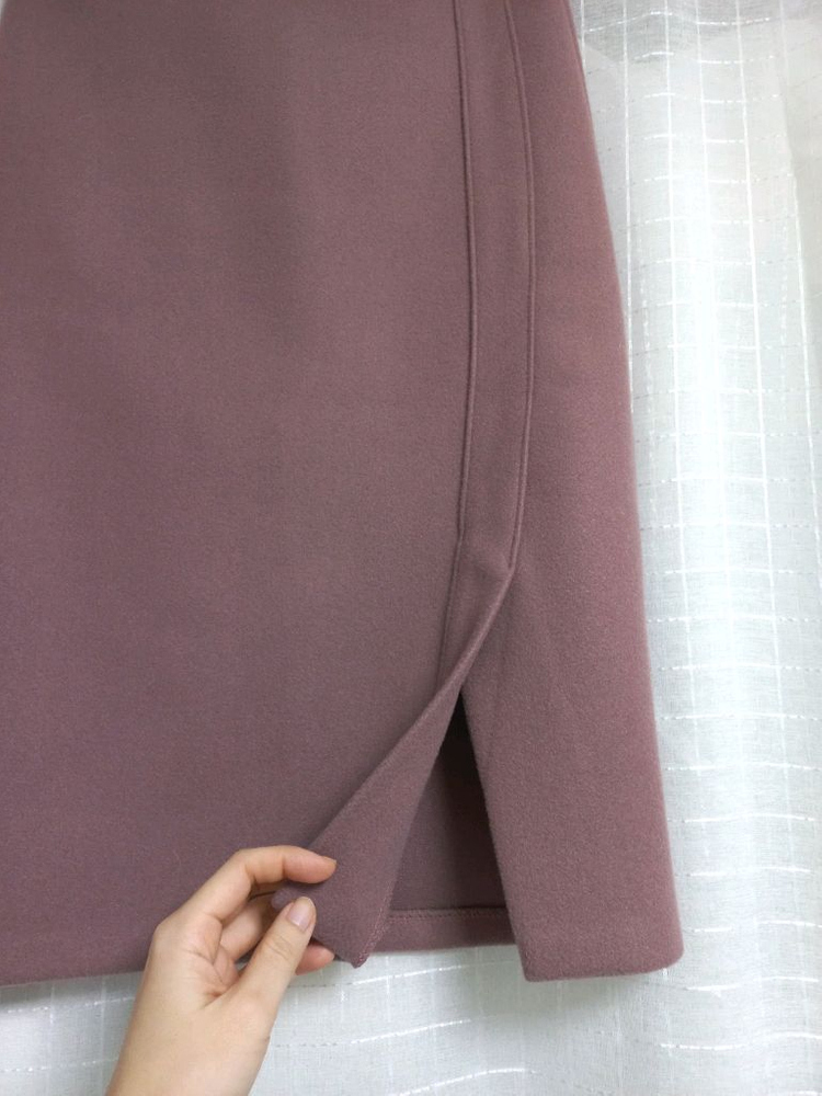 모직 H라인 옆트임 치마 하객 정장 이미지