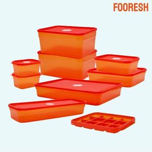 [새제품] 푸레시 트위스트 9P 종합선물세트, 냉동 밀폐용기 야채보관용기 전자레인지 이미지