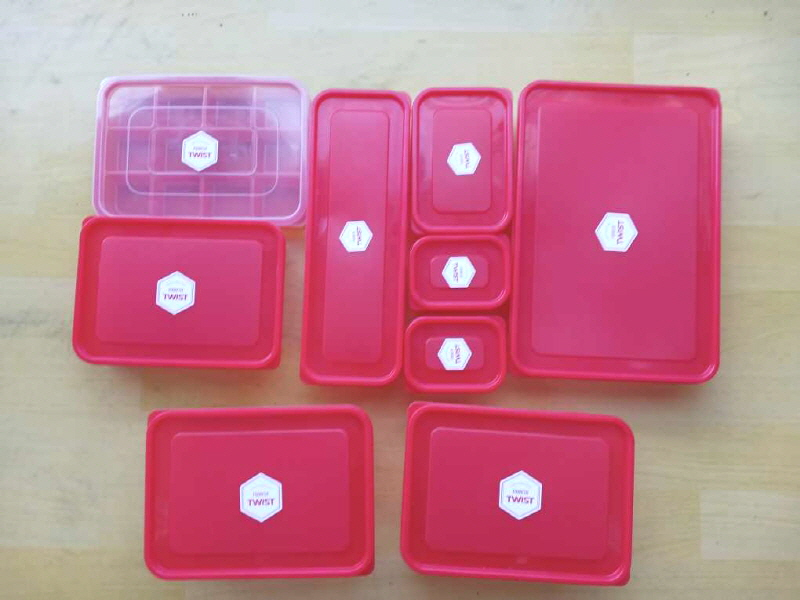 [새제품] 푸레시 트위스트 9P 종합선물세트, 냉동 밀폐용기 야채보관용기 전자레인지 이미지