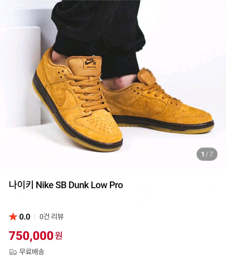나이키 SB 덩크 로우 프로 위트 완전 새상품 이미지