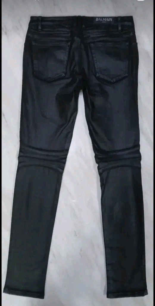[이태리 정품] 발망 유광 블랙 팬츠 바이커진 청바지 바지 28 인찌 (아미리 디스쿼어드2) 이미지